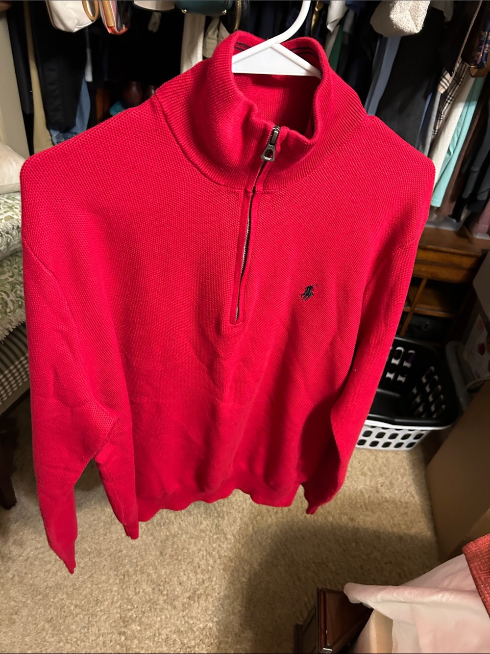 Polo by Ralph Lauren Red Half-Zip Sweater